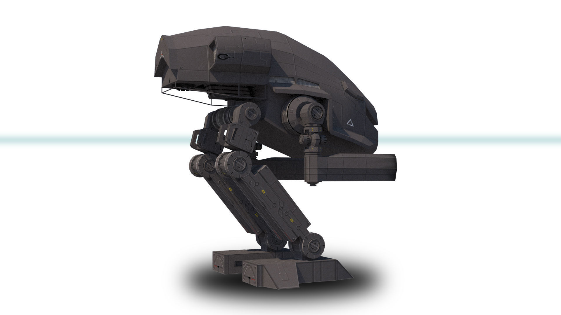 Mech 1 Low Poly 3DS MAX 2011 Low-poly 3D model_4