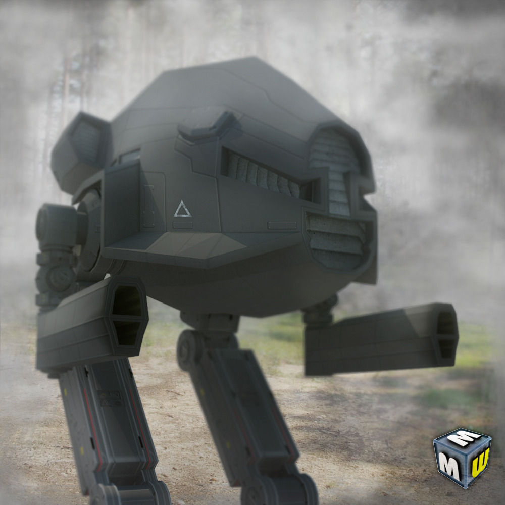 Mech 1 Low Poly 3DS MAX 2011 Low-poly 3D model_12
