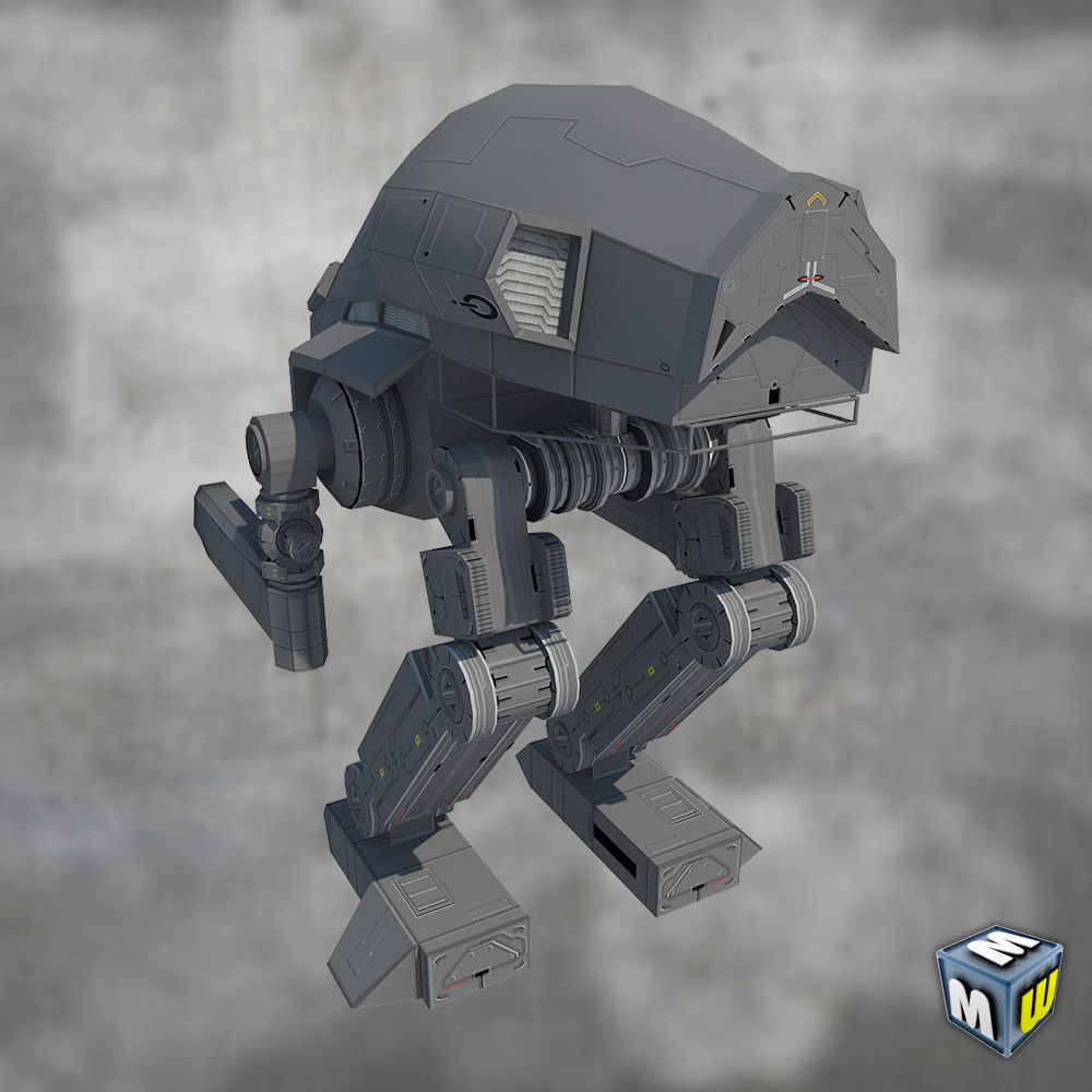 Mech 1 Low Poly 3DS MAX 2011 Low-poly 3D model_20