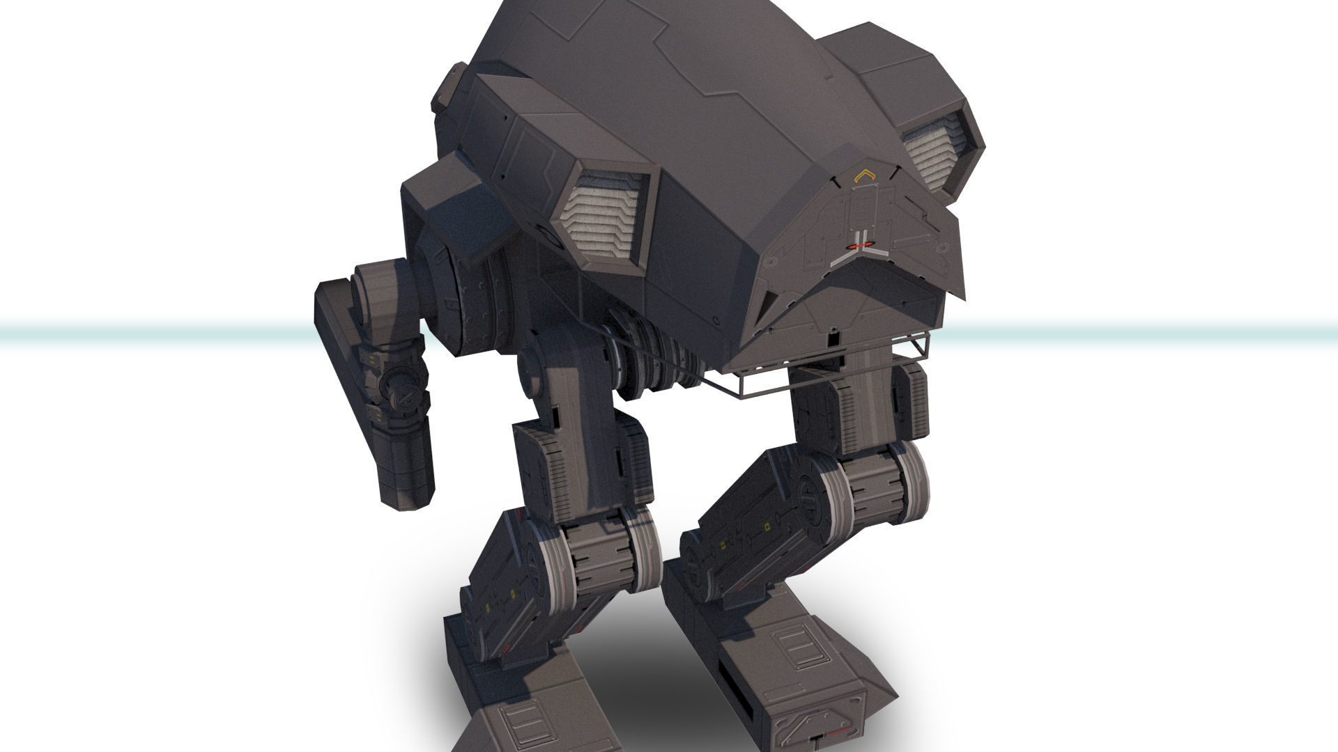 Mech 1 Low Poly 3DS MAX 2011 Low-poly 3D model_6