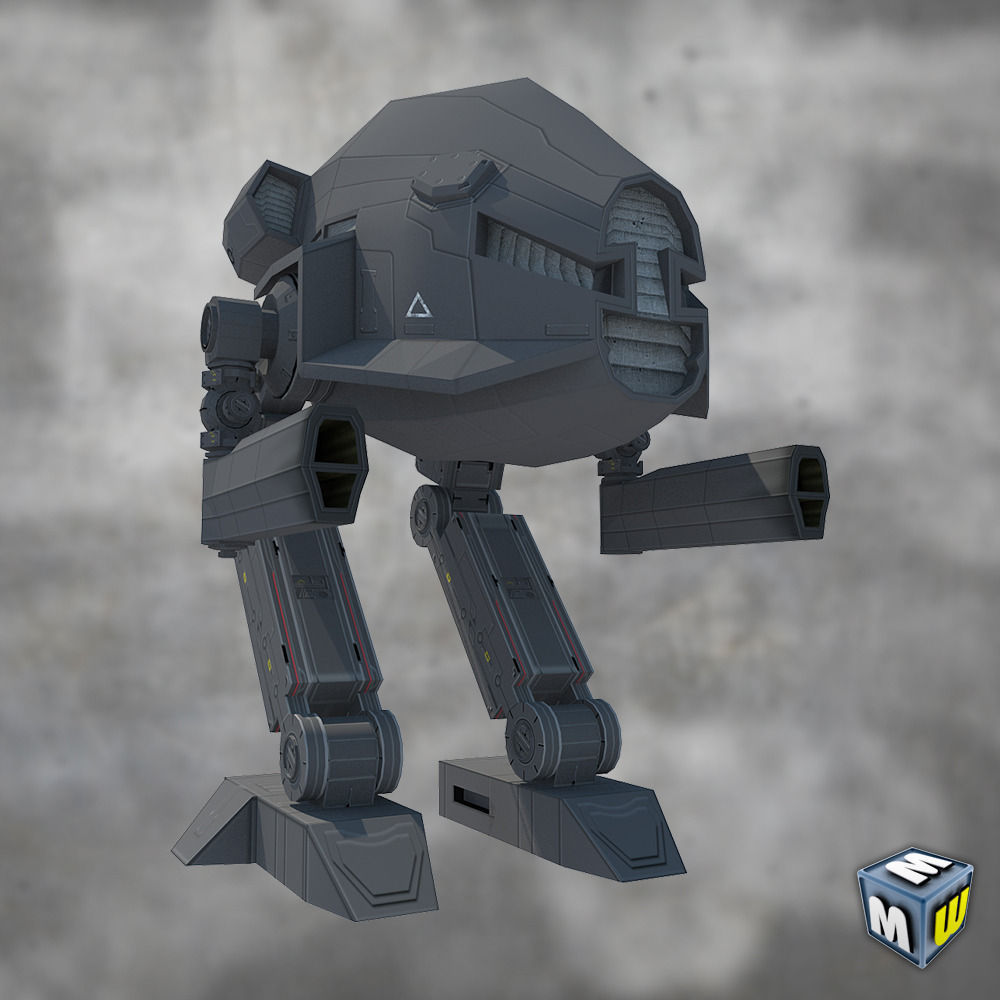 Mech 1 Low Poly 3DS MAX 2011 Low-poly 3D model_16