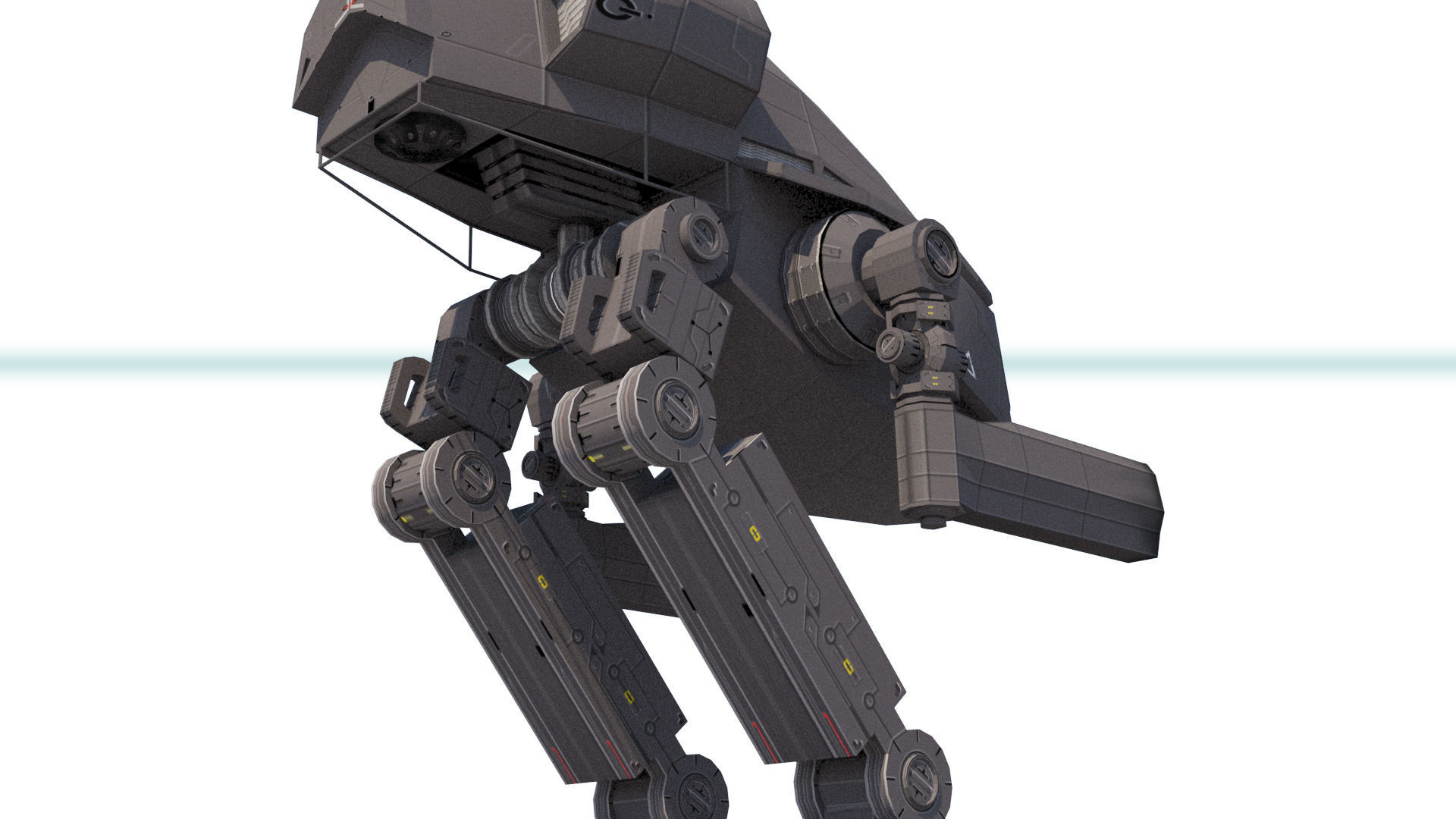 Mech 1 Low Poly 3DS MAX 2011 Low-poly 3D model_7