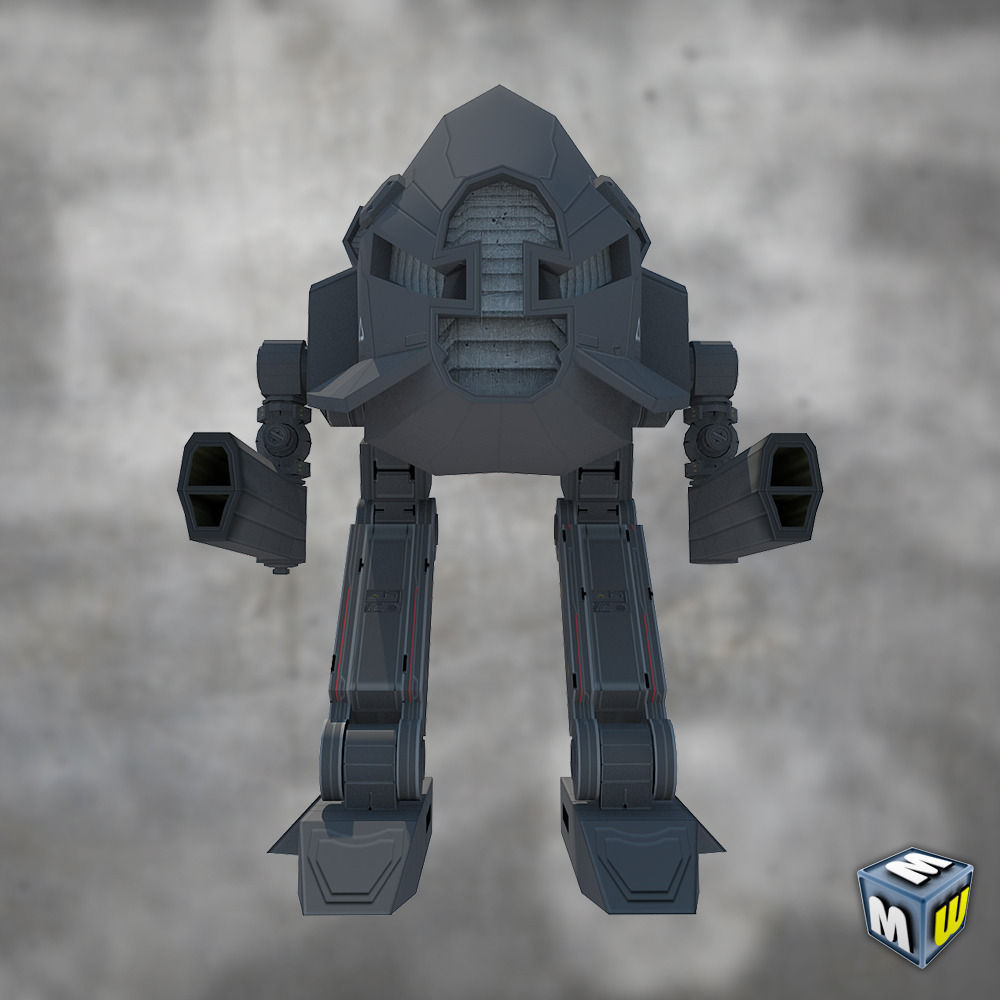 Mech 1 Low Poly 3DS MAX 2011 Low-poly 3D model_14