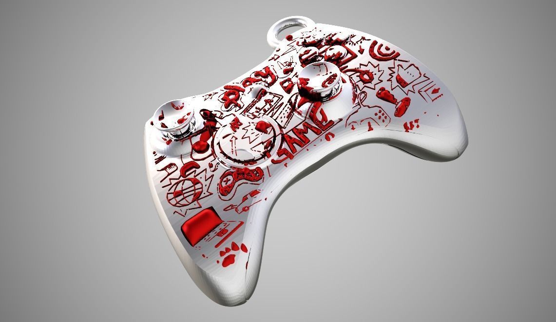 Joystick  Keychain 3D print model_5