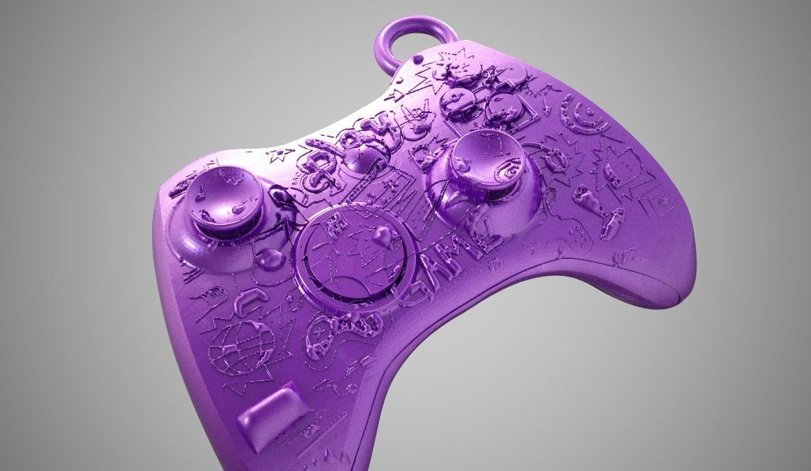 Joystick  Keychain 3D print model_7