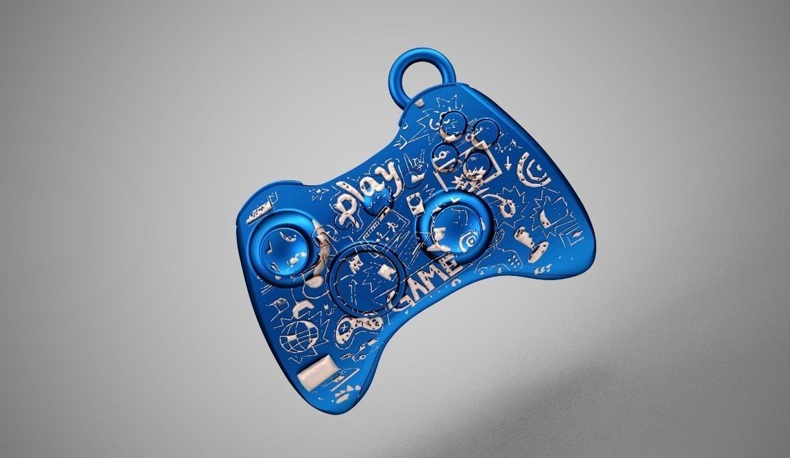 Joystick  Keychain 3D print model_4