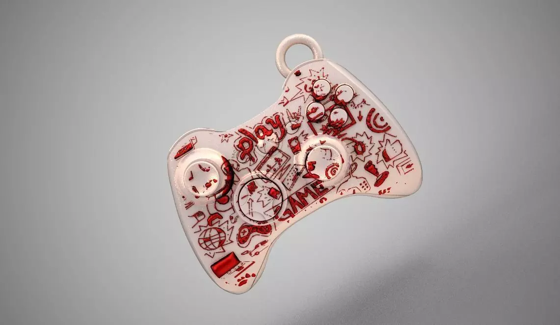 Joystick  Keychain 3D print model_0