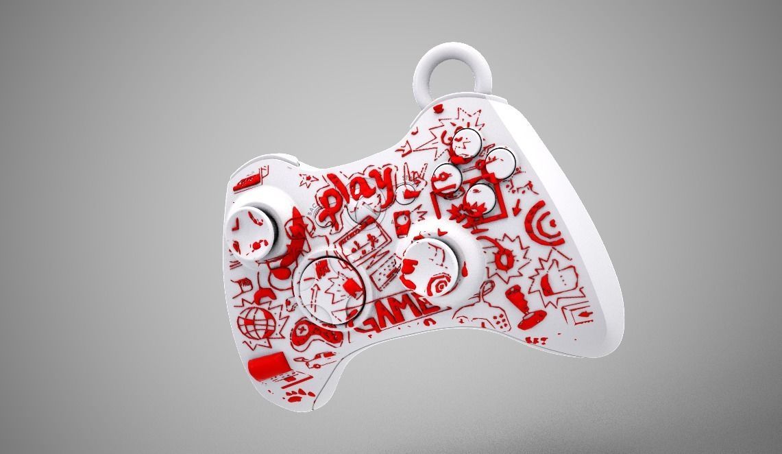 Joystick  Keychain 3D print model_1