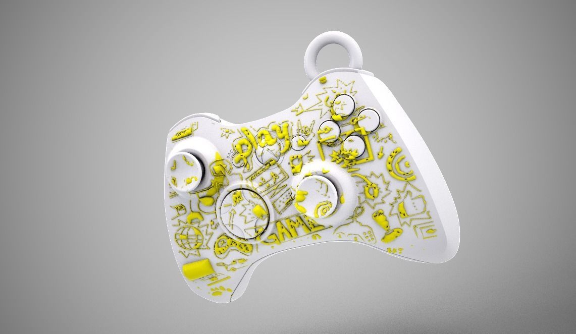 Joystick  Keychain 3D print model_2