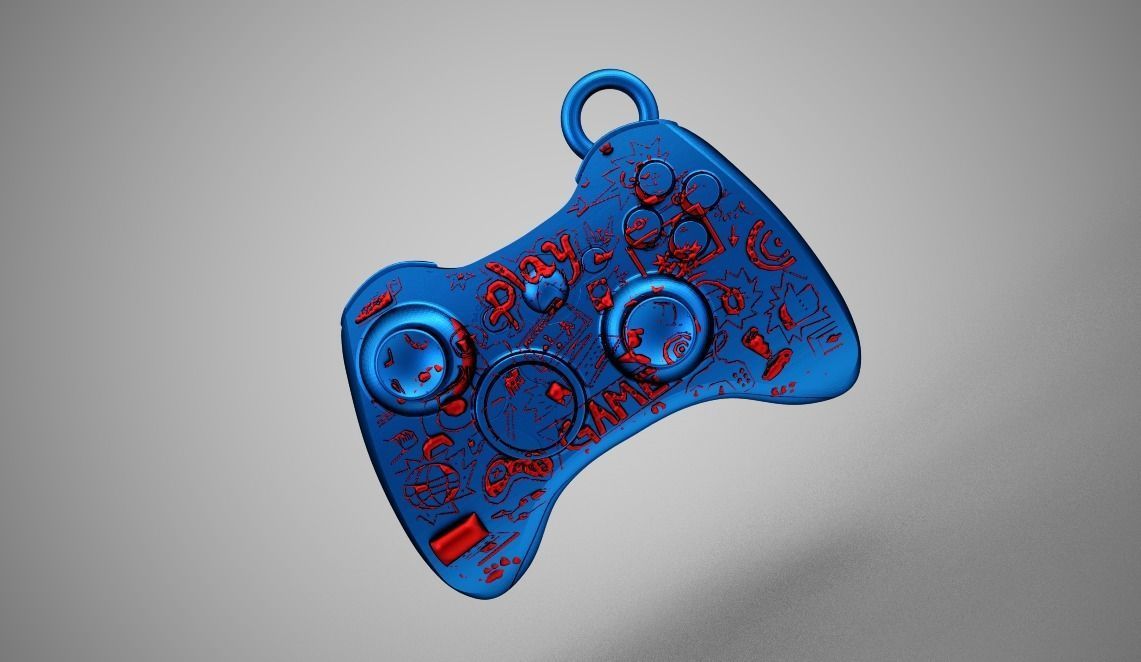 Joystick  Keychain 3D print model_3