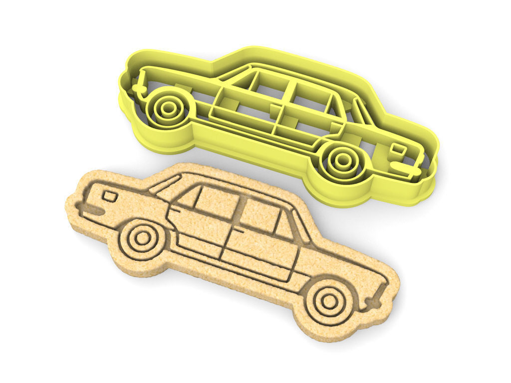 Fiat 125 cookie cutter 3D print model_2