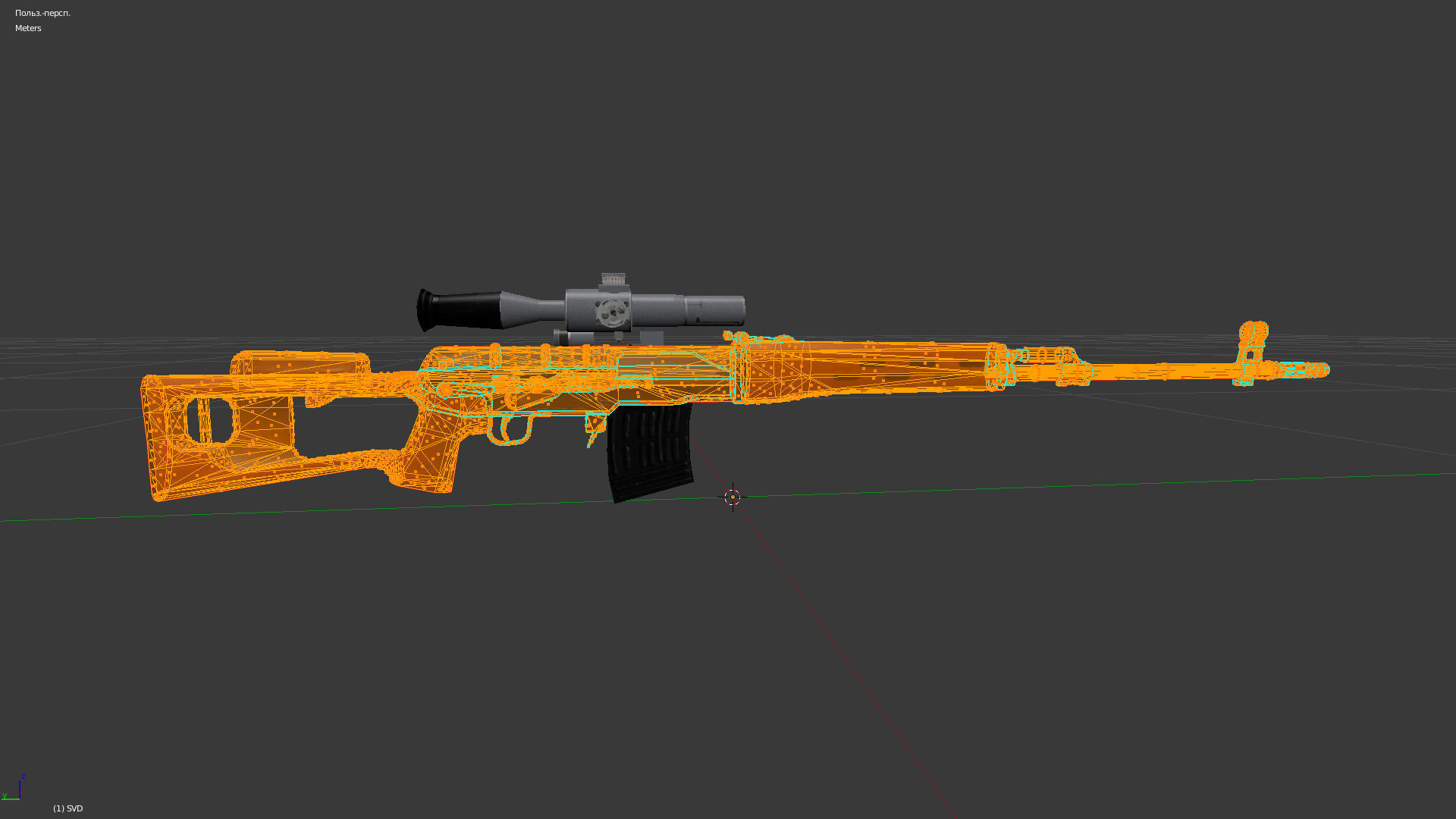 SVD sniper rifle with PSO-1 Free low-poly 3D model_7