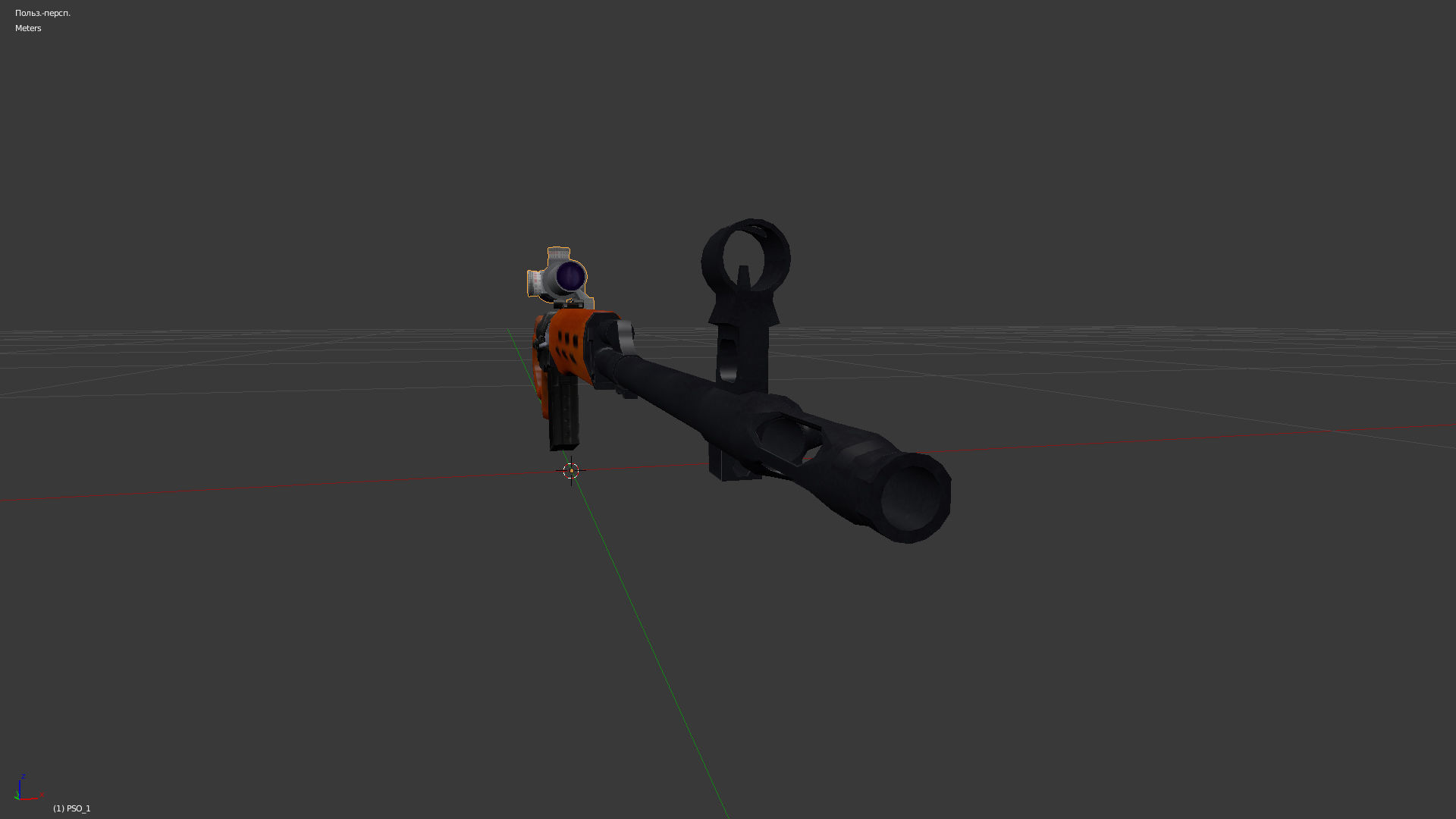 SVD sniper rifle with PSO-1 Free low-poly 3D model_1
