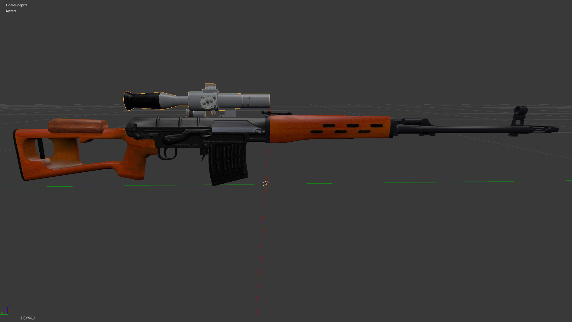 SVD sniper rifle with PSO-1 Free low-poly 3D model_4