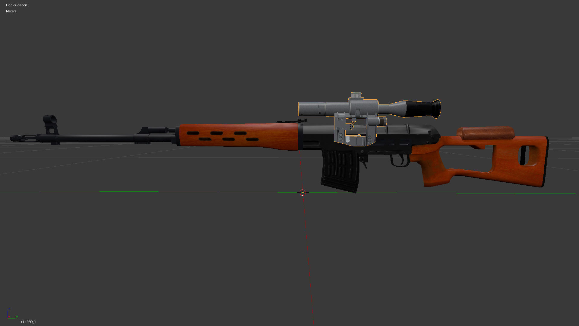 SVD sniper rifle with PSO-1 Free low-poly 3D model_2