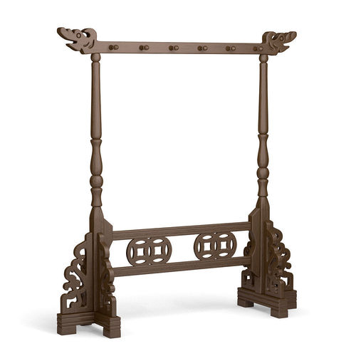 Chinese Calligraphy Brush Wooden Stand Low-poly 3D model