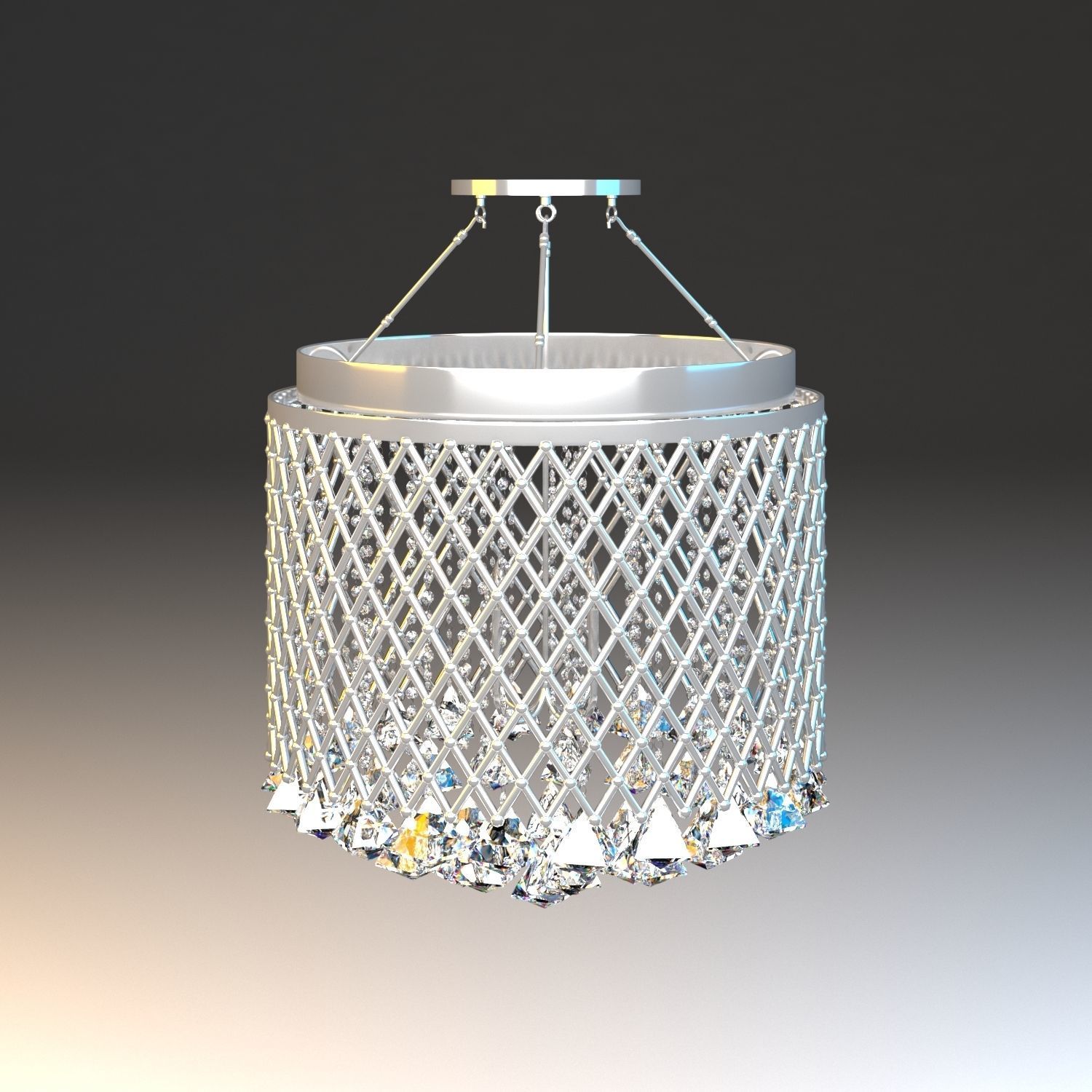 Chrome Chandelier 3D model_2