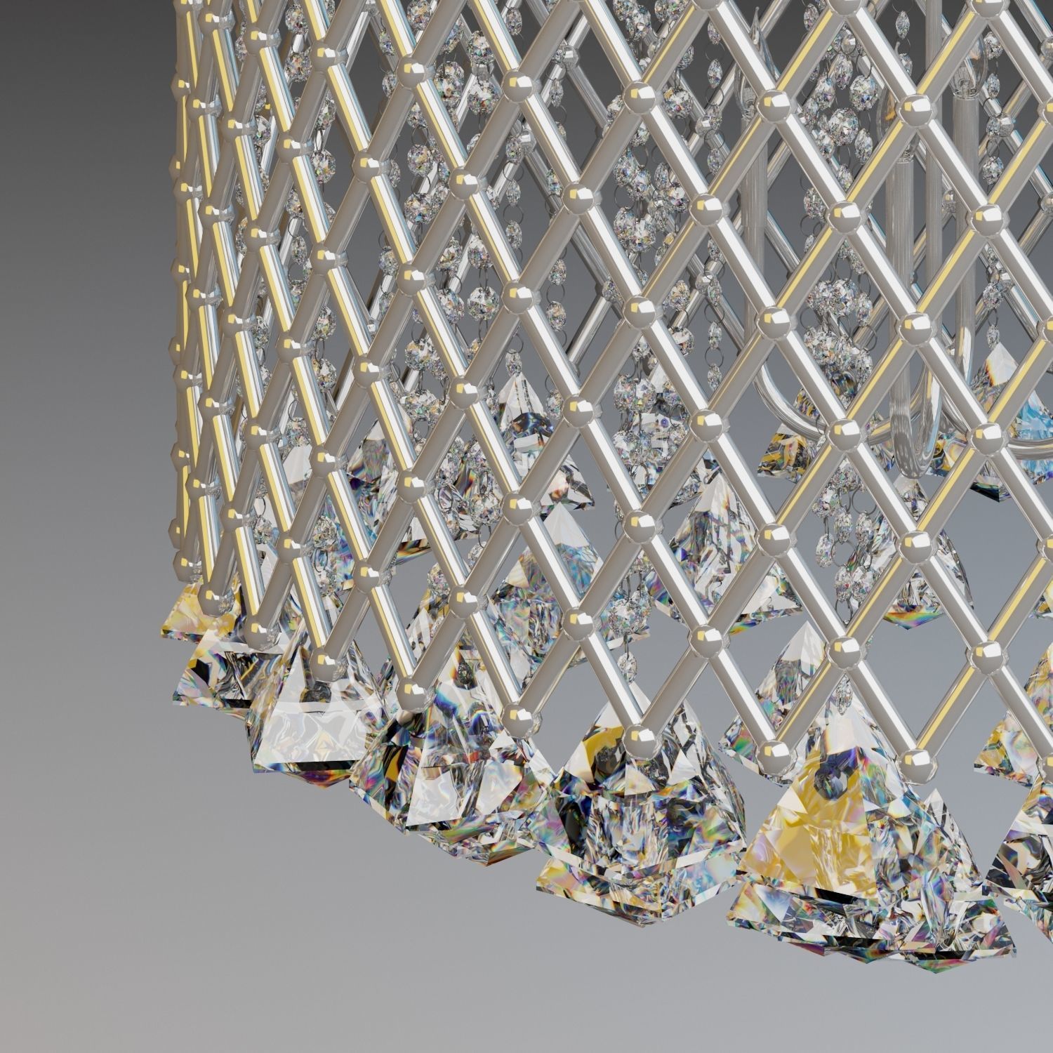 Chrome Chandelier 3D model_4