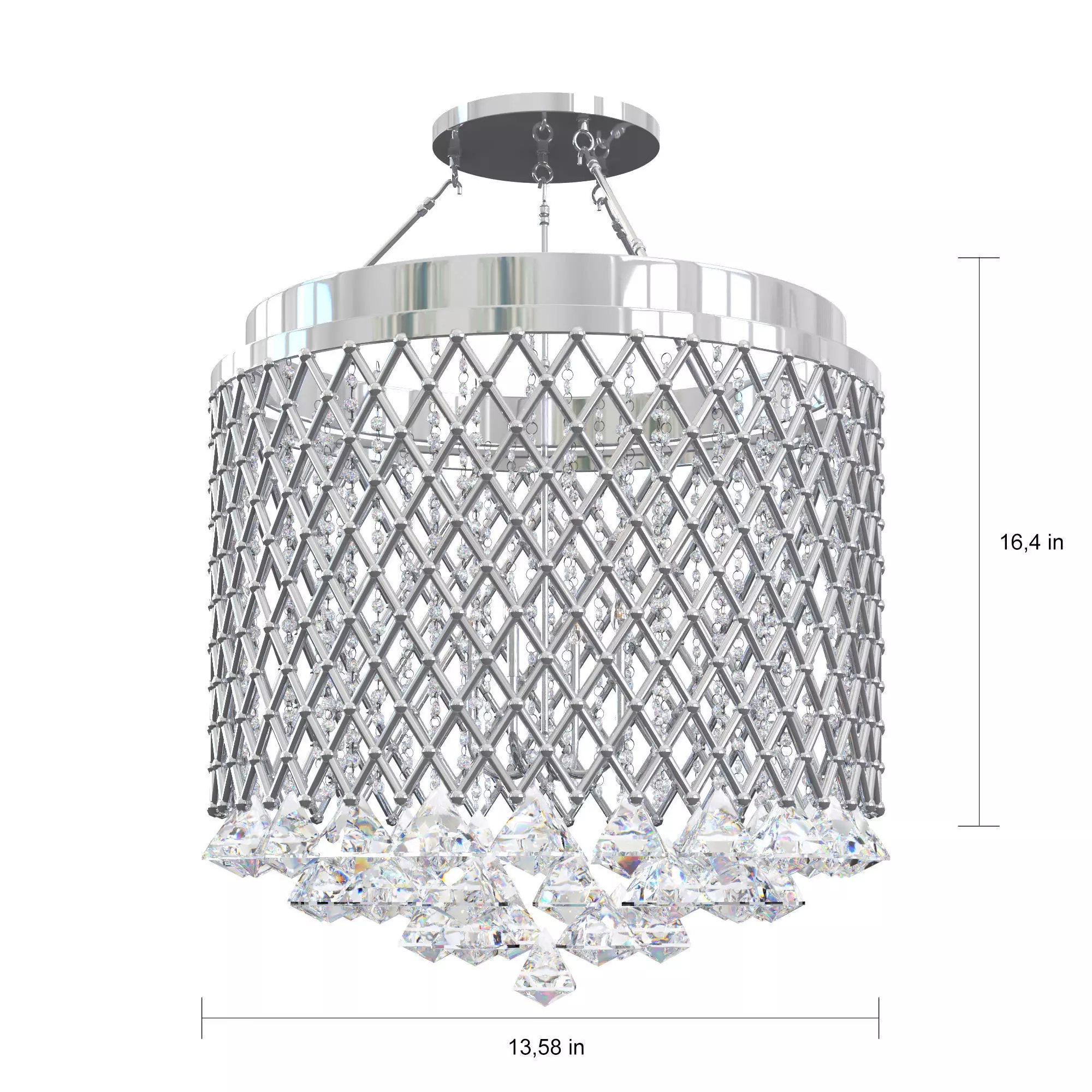 Chrome Chandelier 3D model_0
