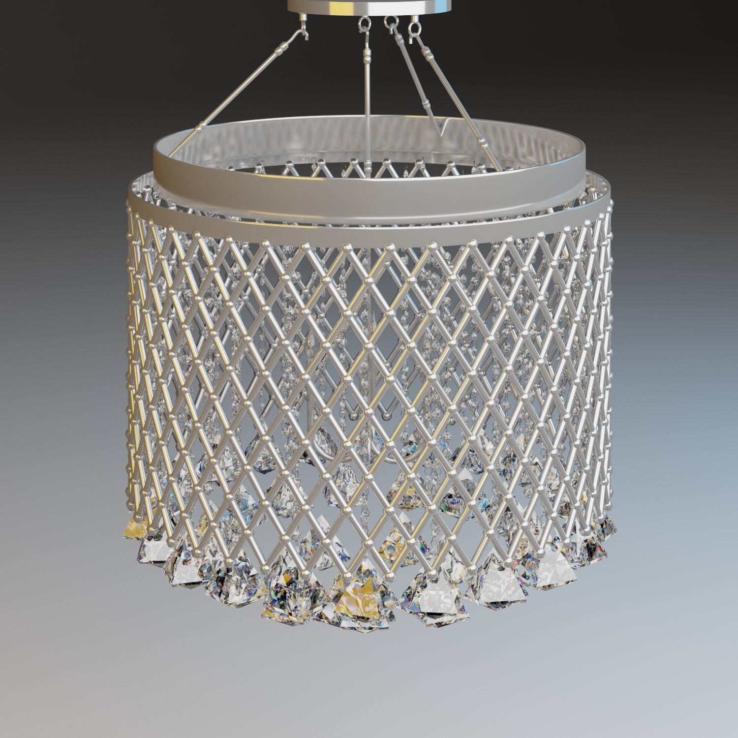 Chrome Chandelier 3D model_6