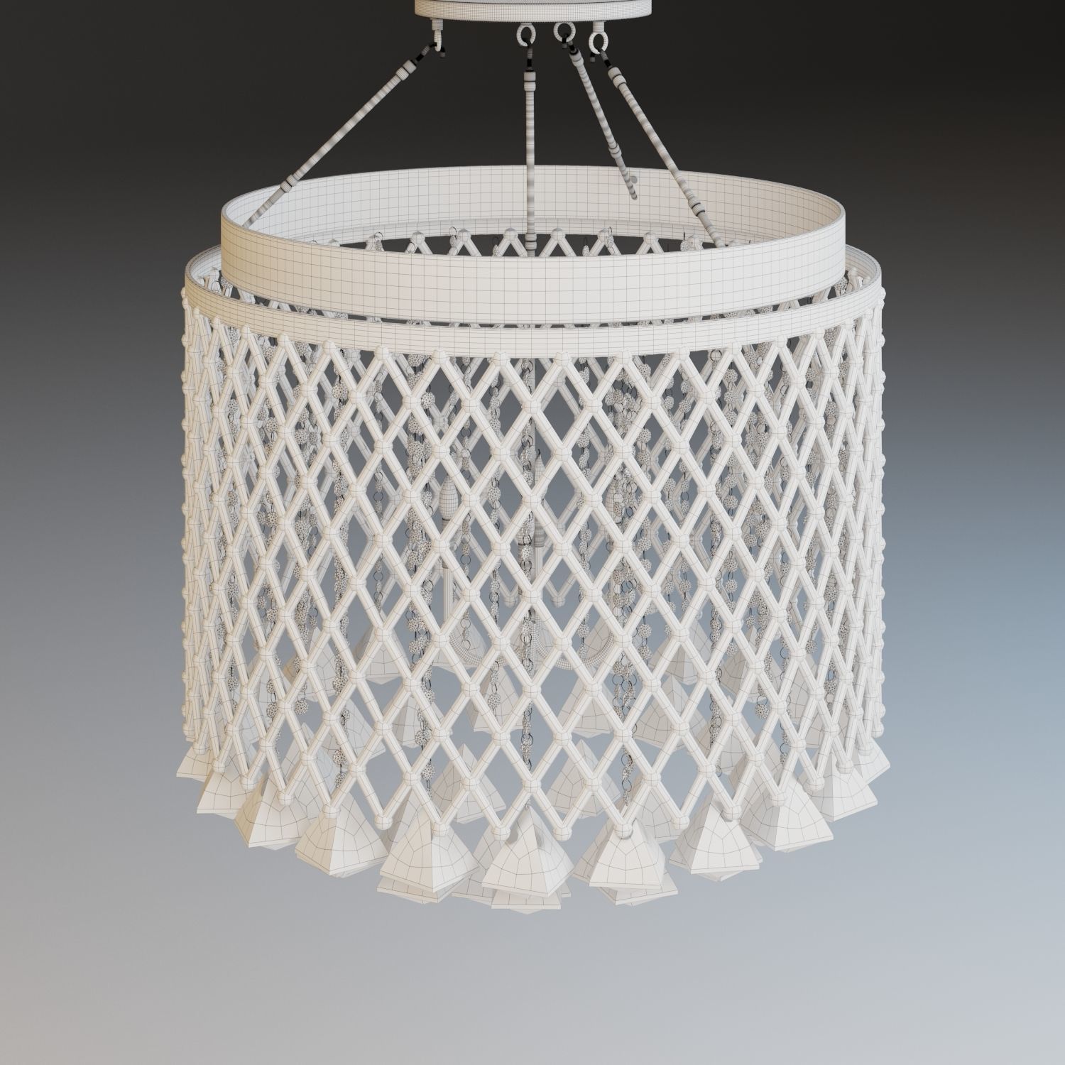 Chrome Chandelier 3D model_7