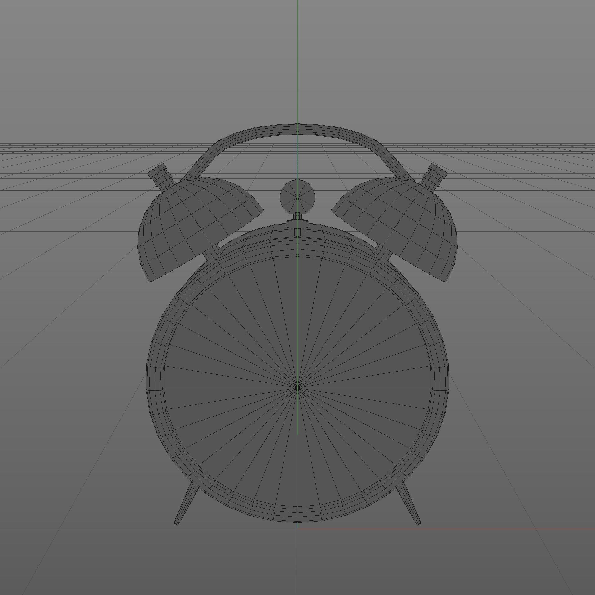 Vintage Alarm Clock Low-poly 3D model_5