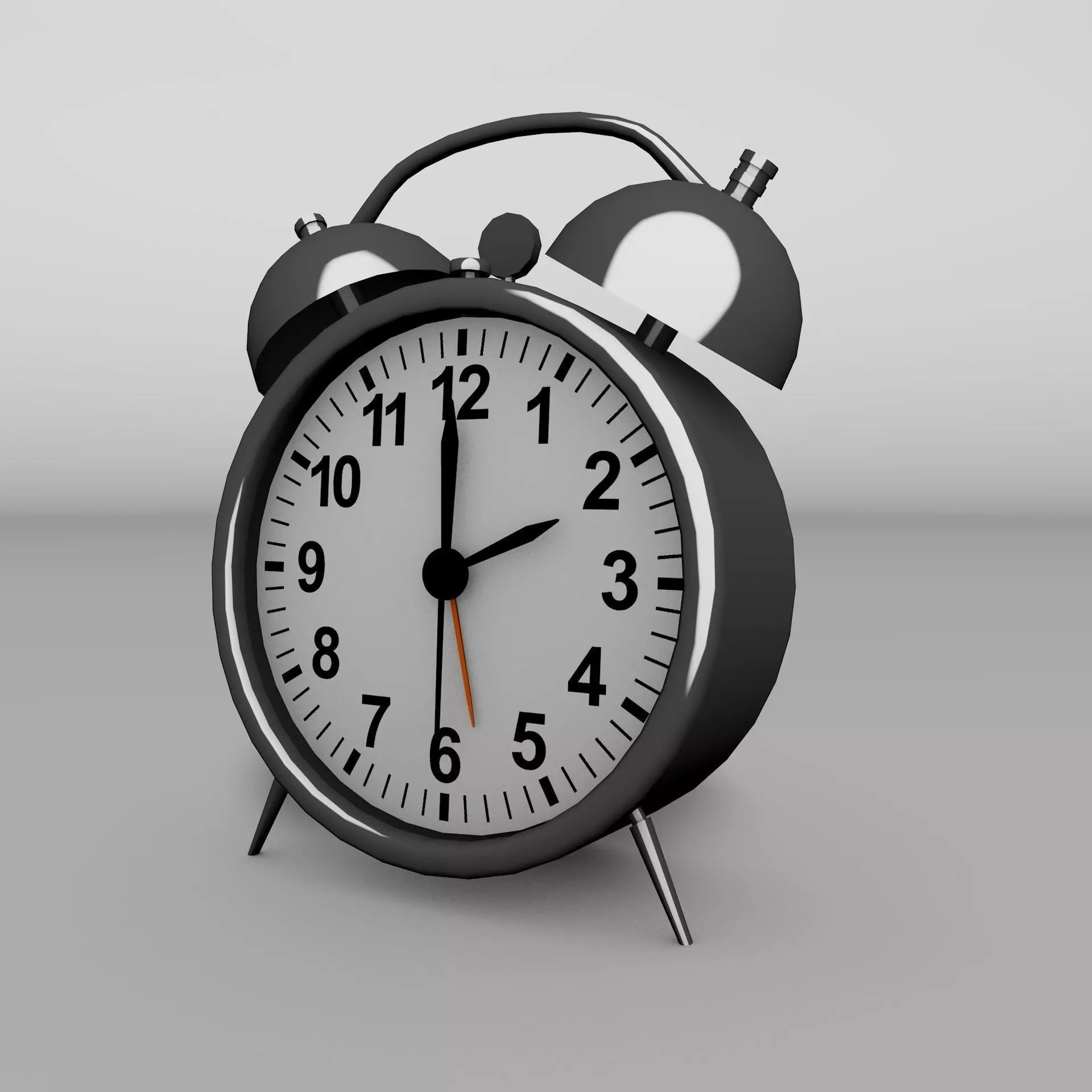 Vintage Alarm Clock Low-poly 3D model_0