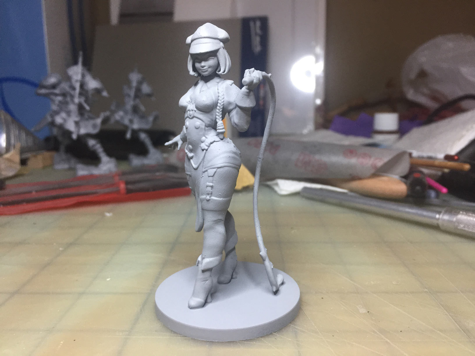 Guard with Whip Pinup  3D print model_4