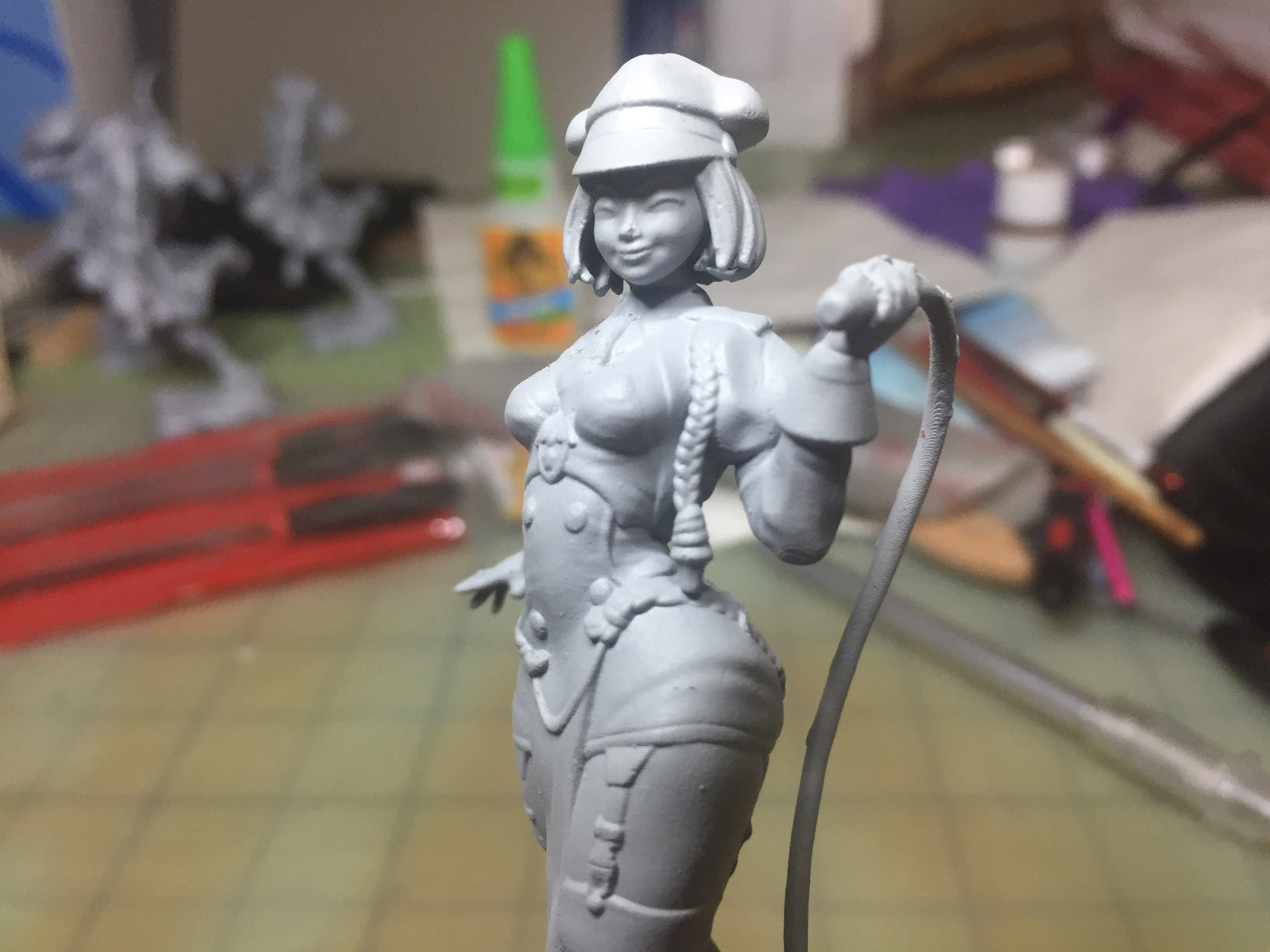 Guard with Whip Pinup  3D print model_3