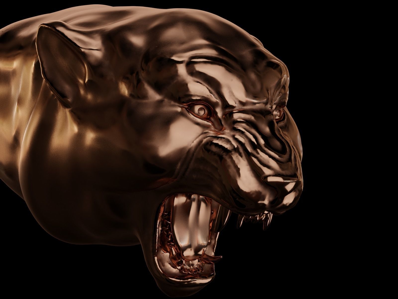 Head of panther  3D print model_1