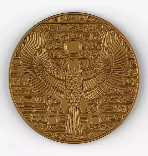 Horus ancient Egypt pendant gold coin 3D print model