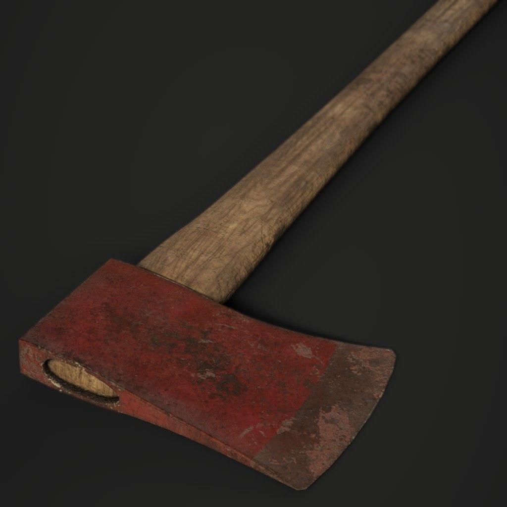 Fire Axe Low-poly 3D model_2