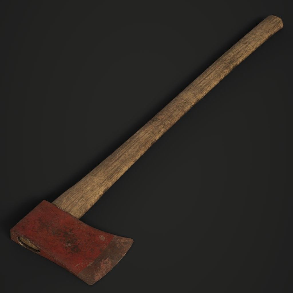 Fire Axe Low-poly 3D model_1