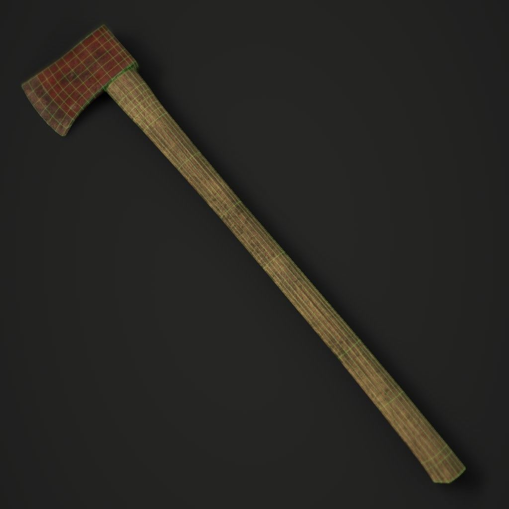 Fire Axe Low-poly 3D model_11