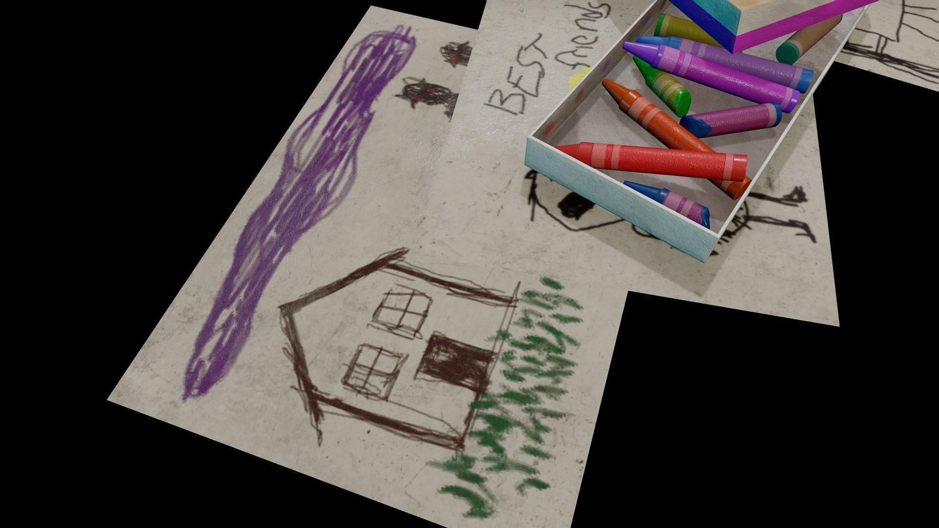 Unicorn Oil Pastels Low-poly 3D model_15