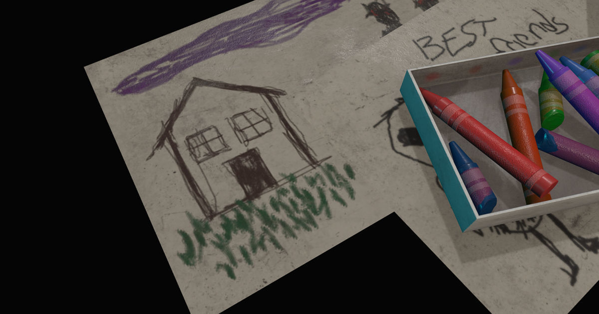 Unicorn Oil Pastels Low-poly 3D model_6