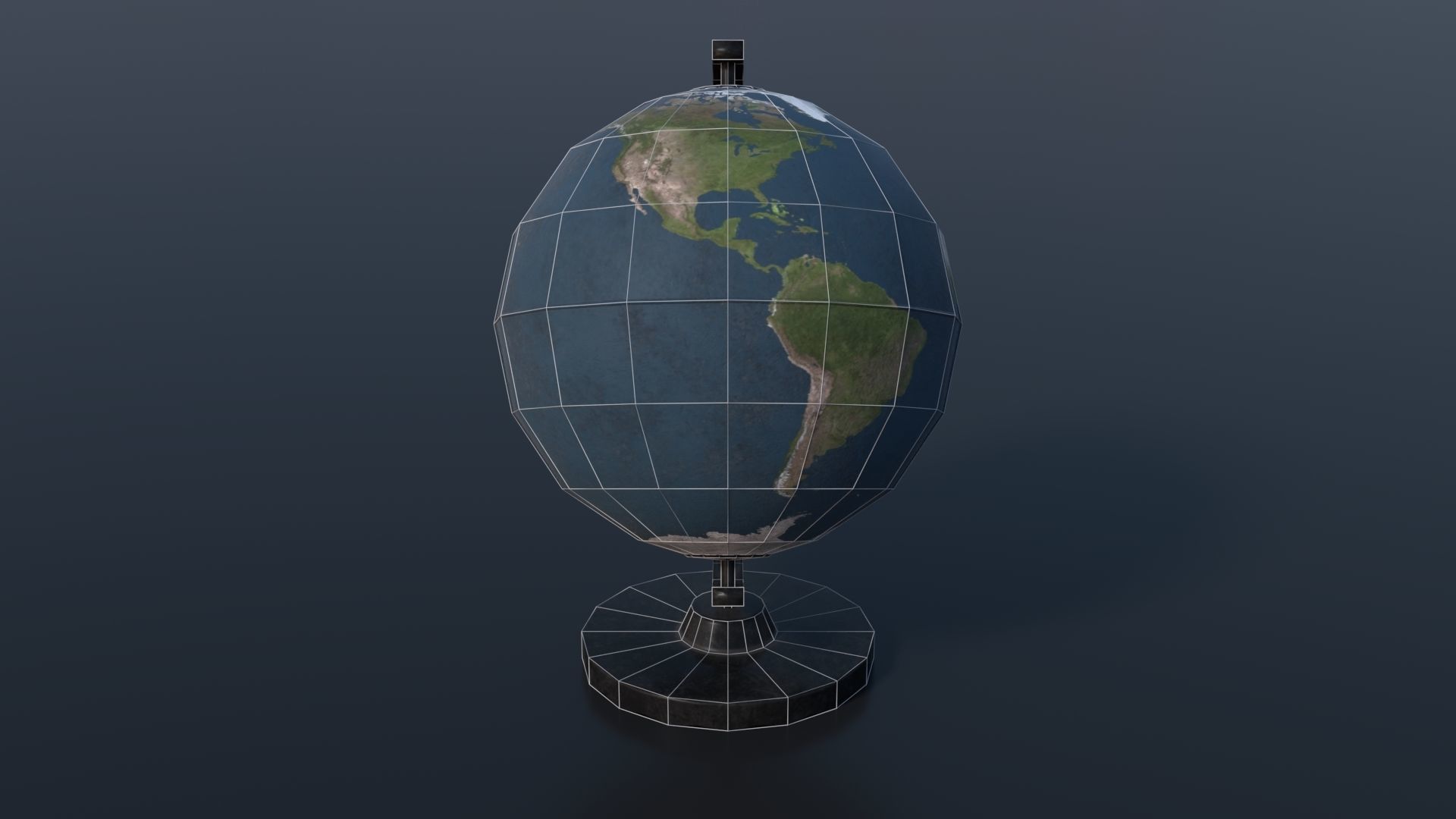 Globe Stander PBR Low-poly 3D model_4