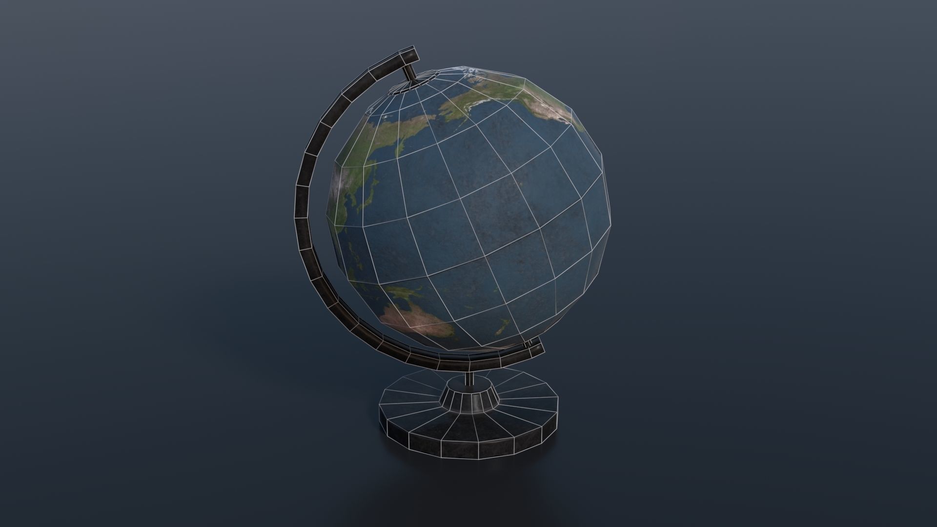 Globe Stander PBR Low-poly 3D model_6
