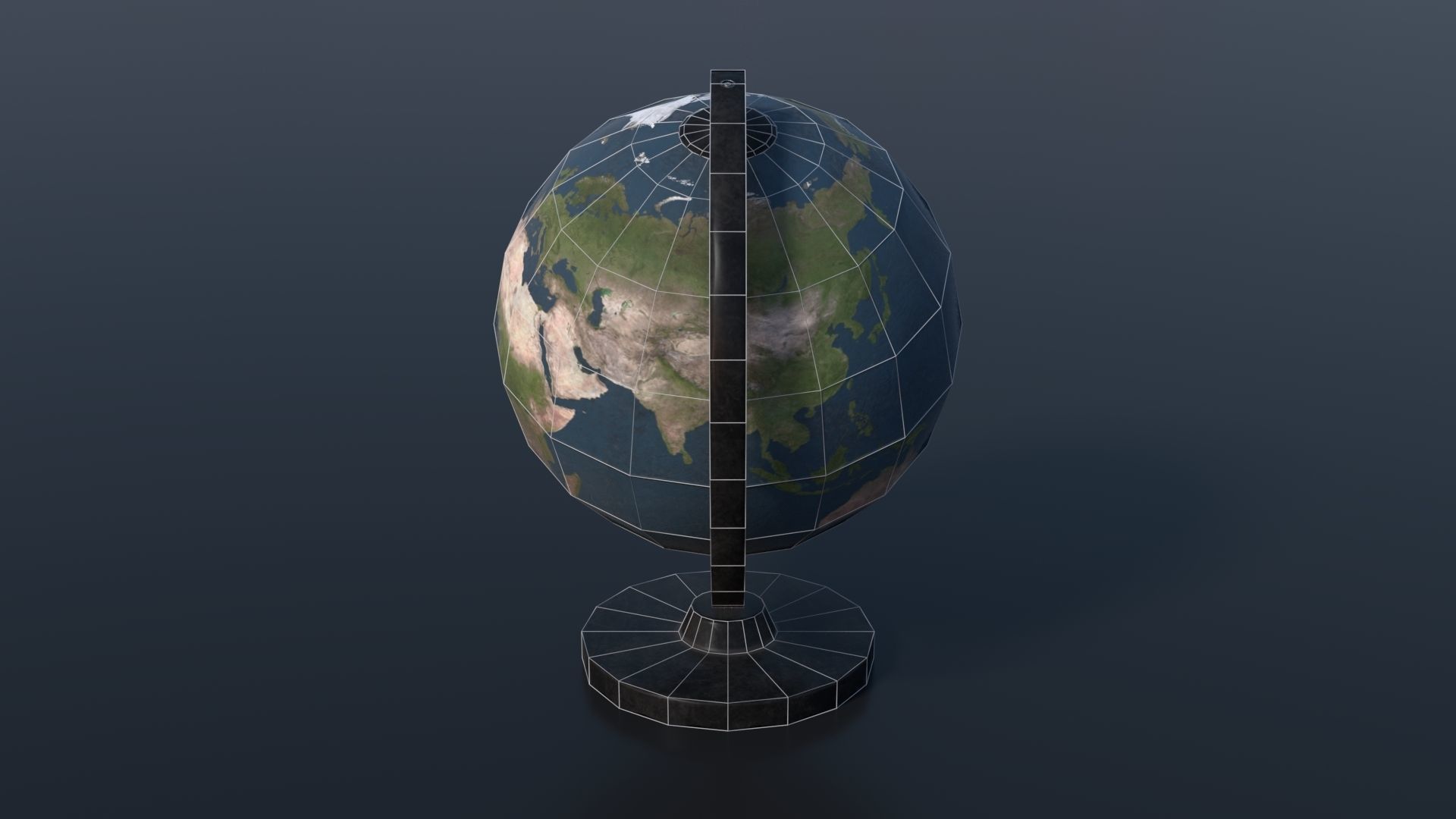 Globe Stander PBR Low-poly 3D model_8