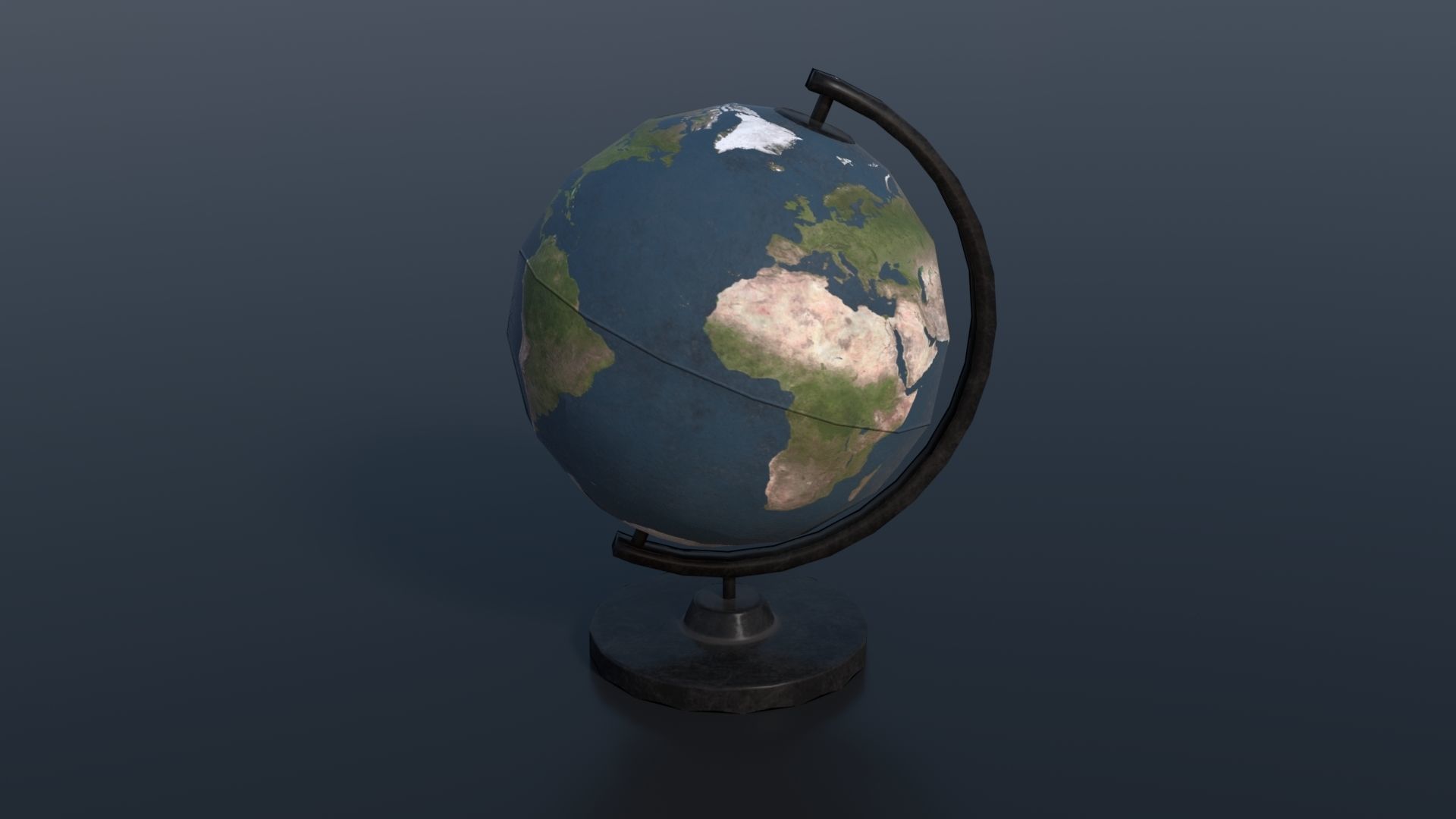 Globe Stander PBR Low-poly 3D model_1