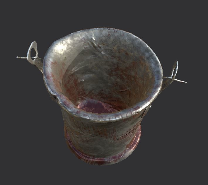 Pail 2k Low-poly 3D model_1