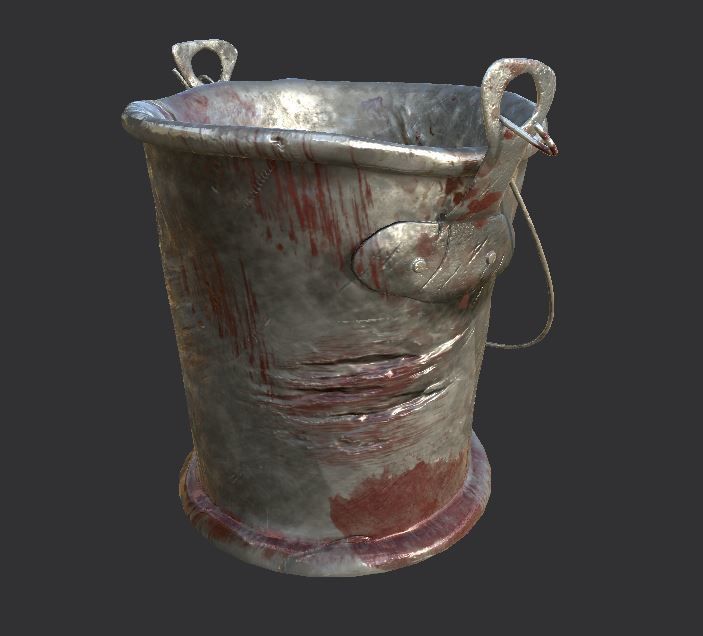 Pail 2k Low-poly 3D model_2