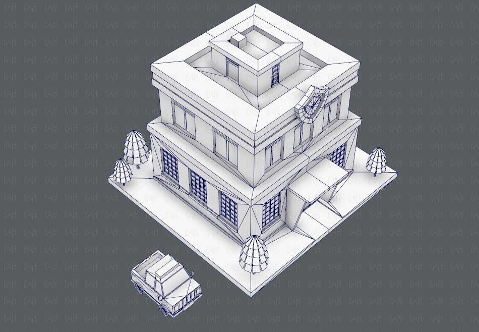 Police Building Low-poly 3D model_39
