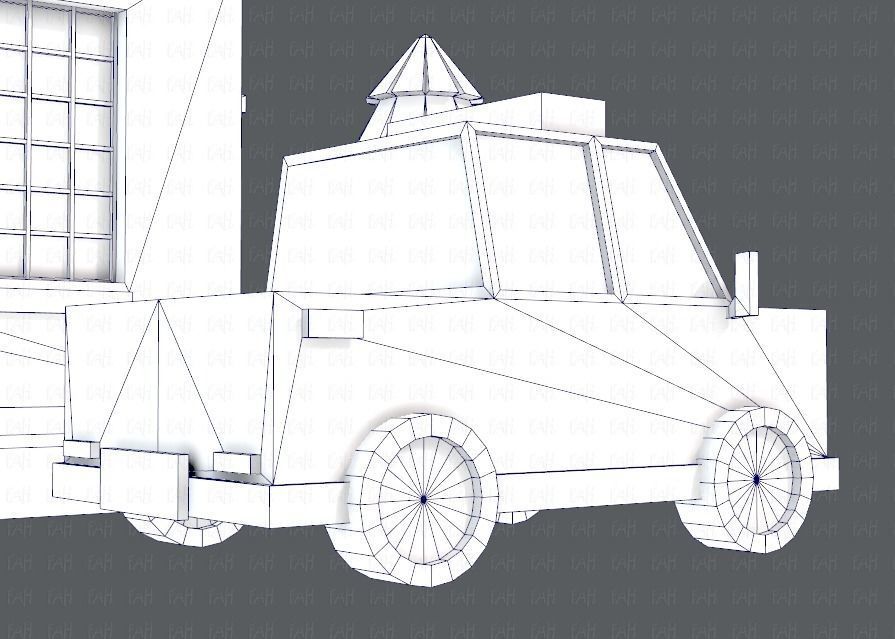 Police Building Low-poly 3D model_29