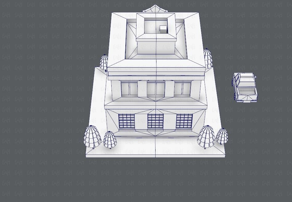 Police Building Low-poly 3D model_42