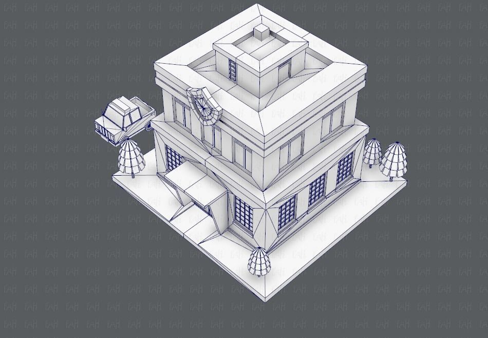 Police Building Low-poly 3D model_45
