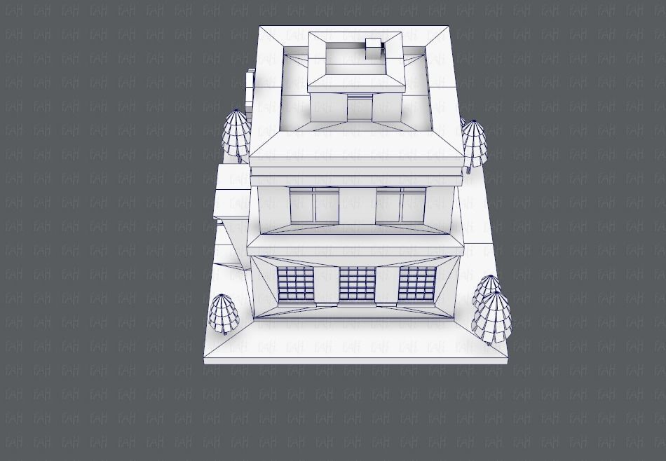 Police Building Low-poly 3D model_44