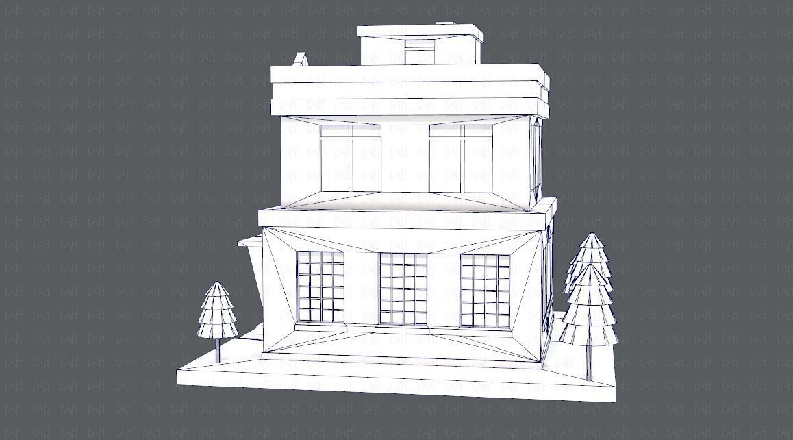 Police Building Low-poly 3D model_14