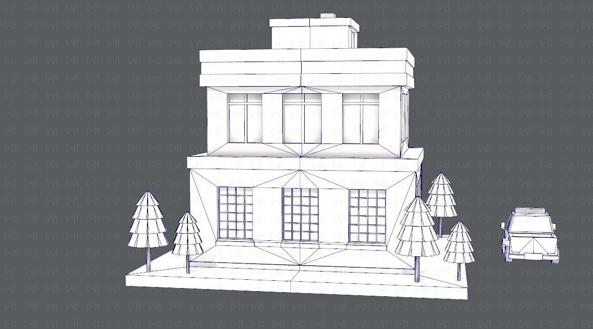 Police Building Low-poly 3D model_12