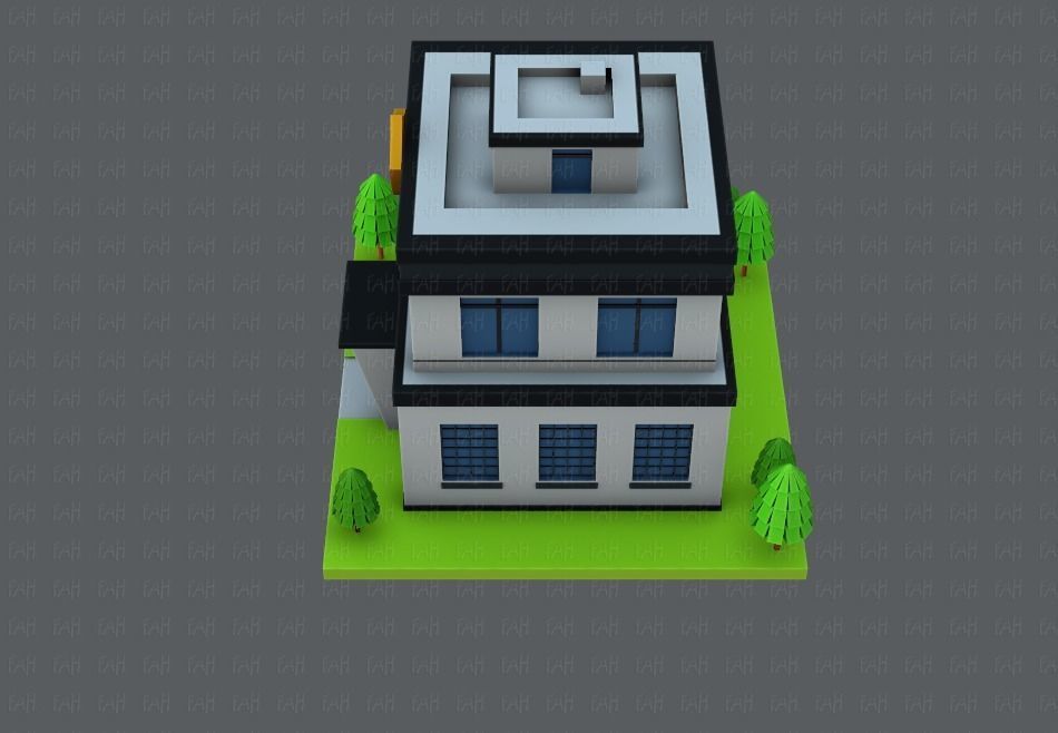 Police Building Low-poly 3D model_36
